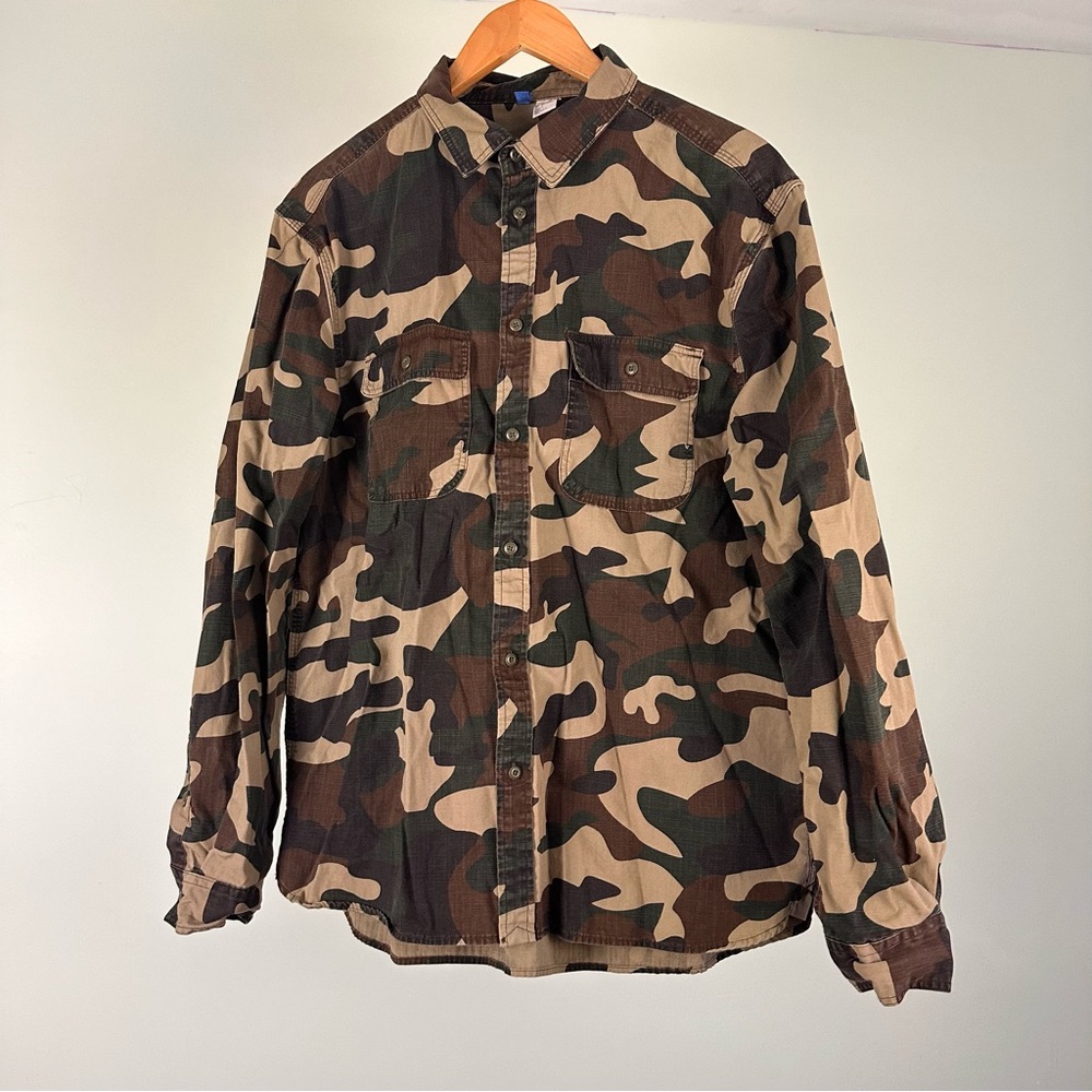 Long Sleeve Camo Button Down